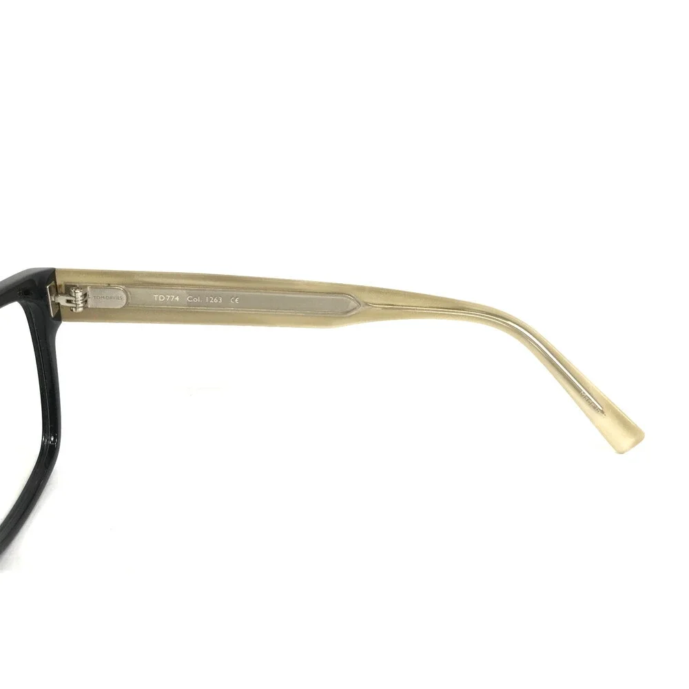 Tom Davies Eyeglasses Frames TD774 Col. 1263 Black Ivory Cat Eye 53-17-140